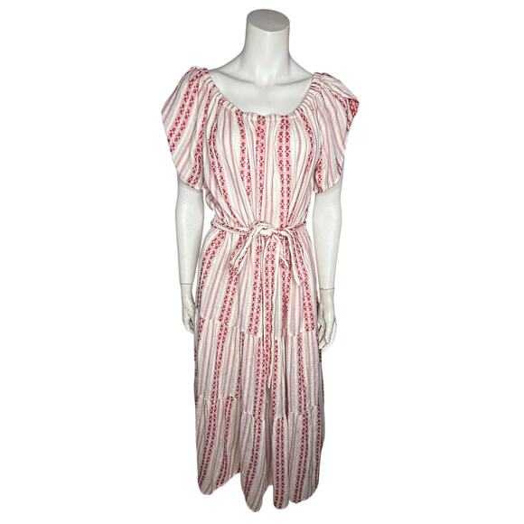 Velvet by Graham & Spencer Dresses & Skirts - VELVET By Graham & Spencer Midi Dress Women’s XL Red Stripe Jacquard